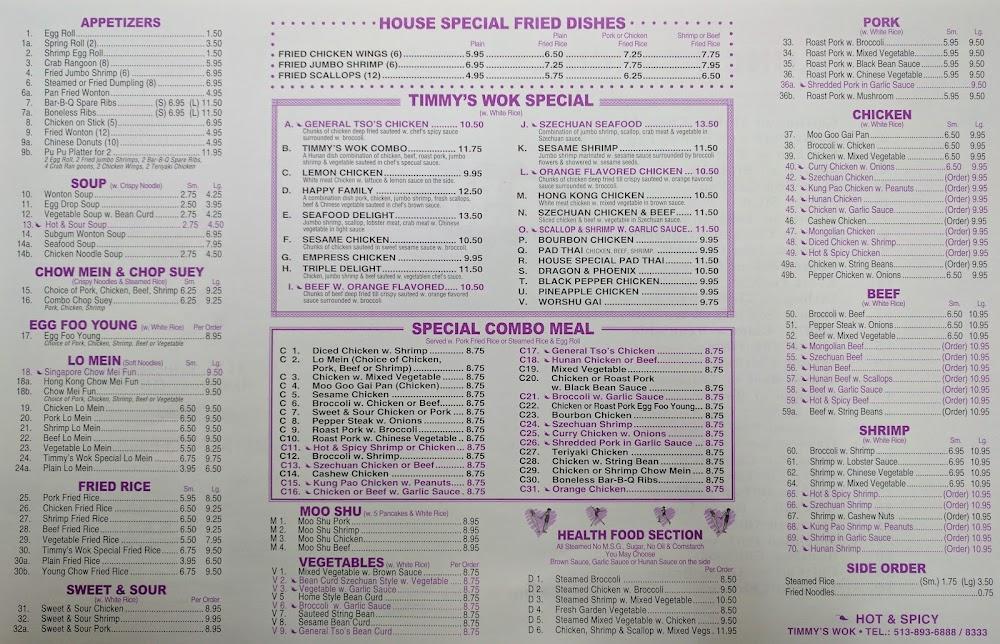 Timmy's Wok Menu image 1