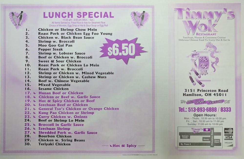 Timmy's Wok Menu image 2